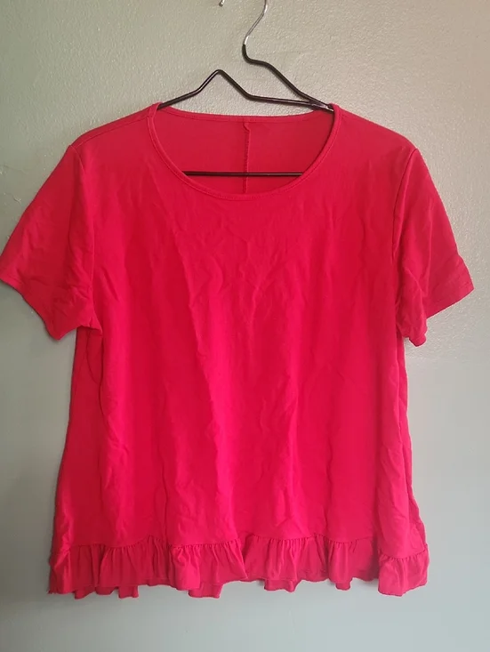 Red Ruffle Tee - Picture 1 of 2